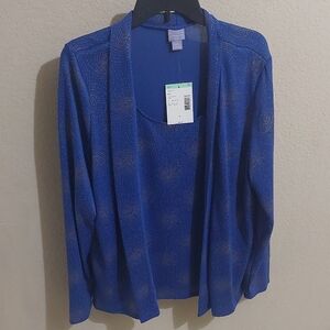 Laura Scott Blue Women's Sweater And Tank Set